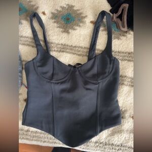 White fox corset style top